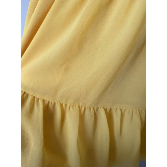 Aritzia Wilfred Tempest Mini Dress in Yellow Size Small Long Sleeve Squareneck - Picture 5 of 7